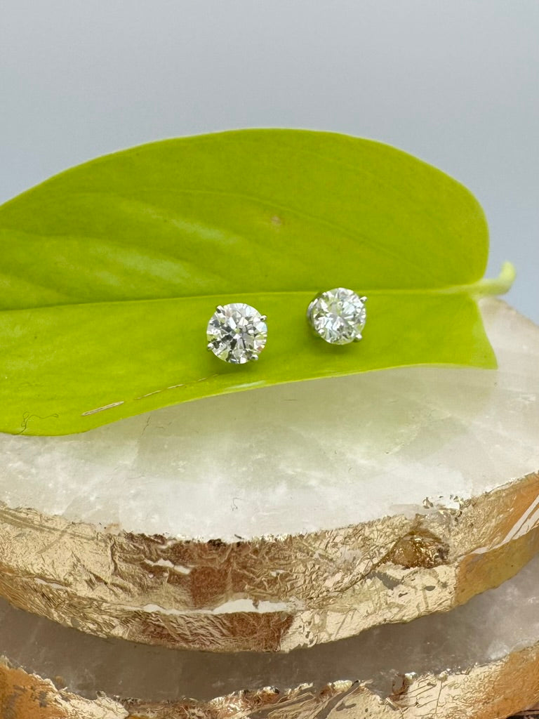 Sterling Silver and Diamond Studs