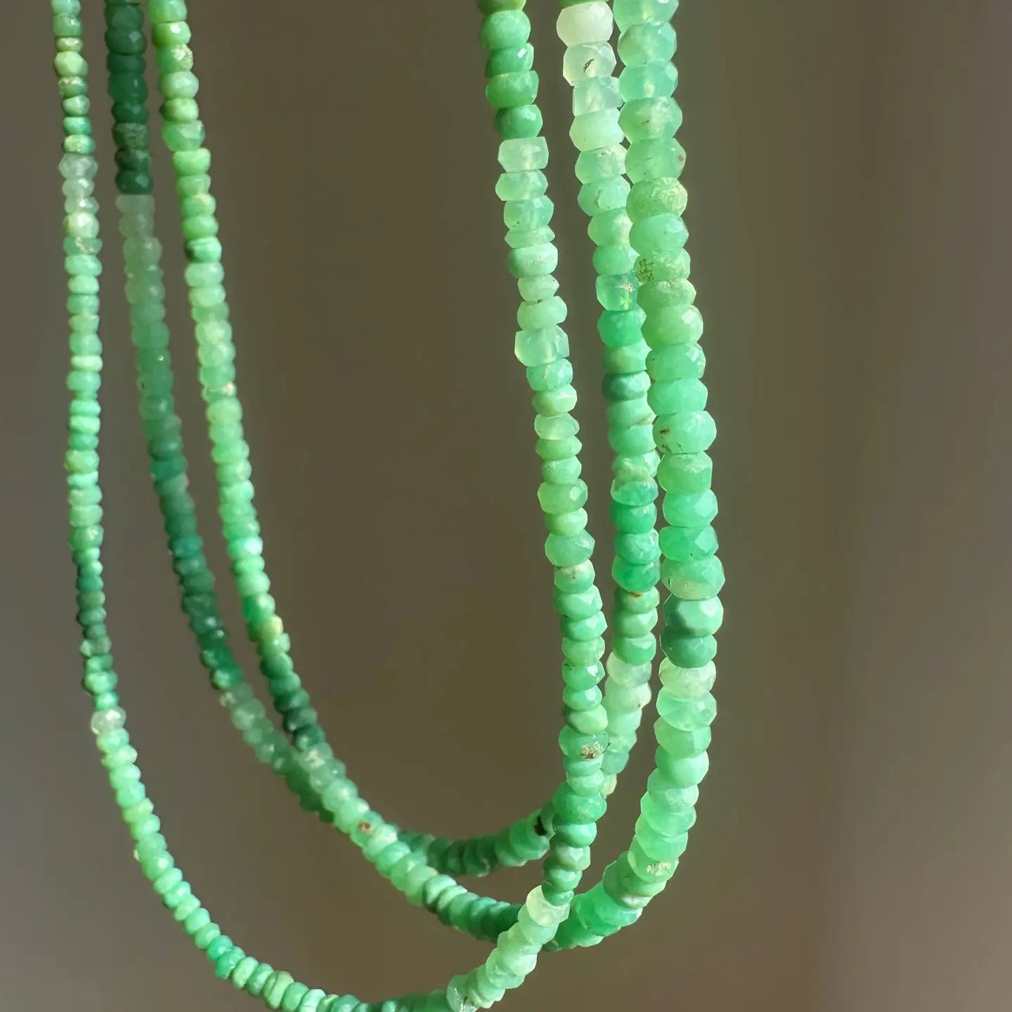 Chrysophase Bead Necklace