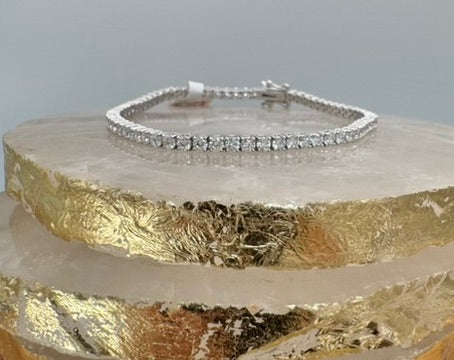 The Stephanie Sterling Silver Diamond Tennis Bracelet