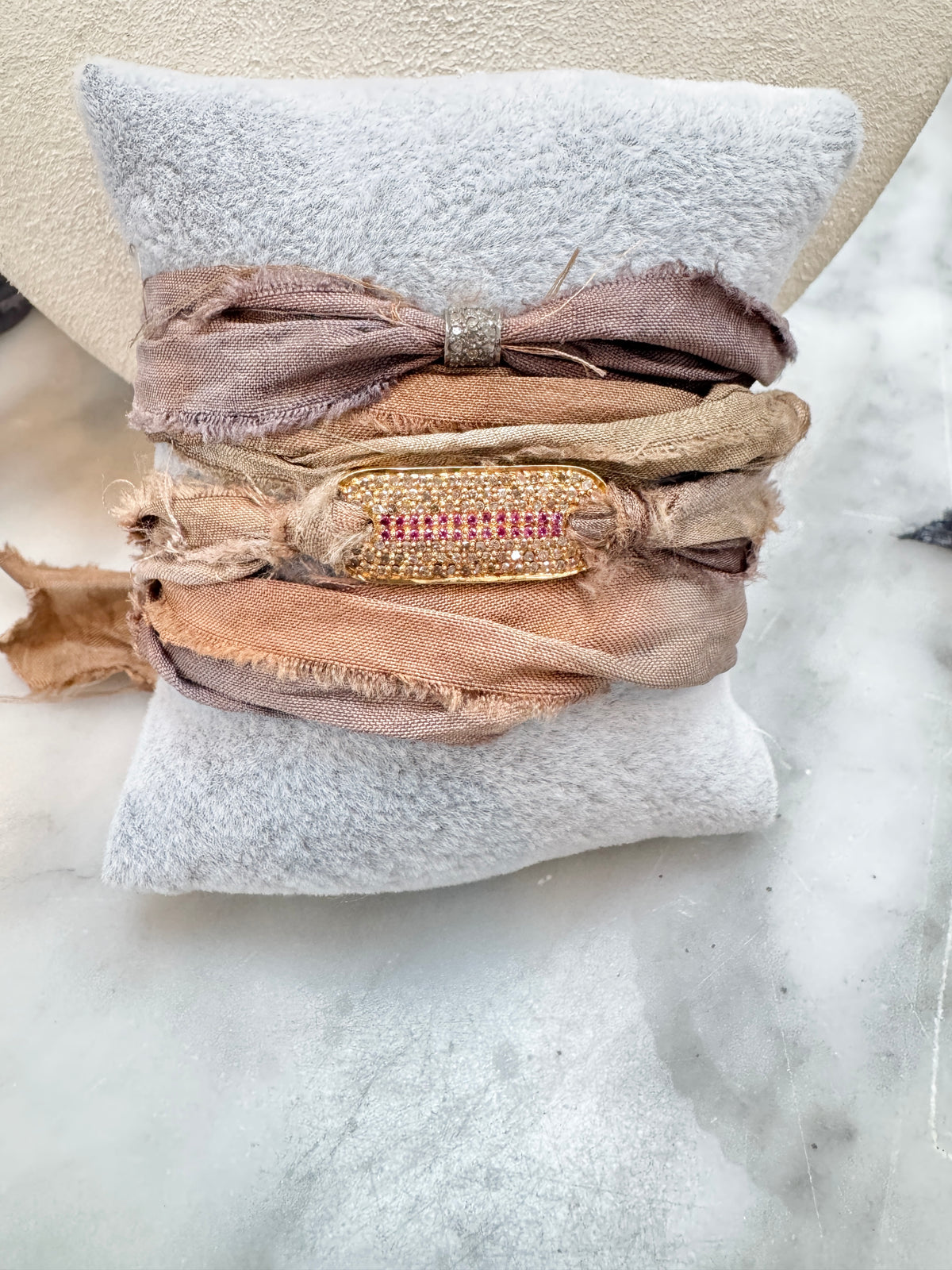 Diamond and Ruby Silk Wrap Bracelet