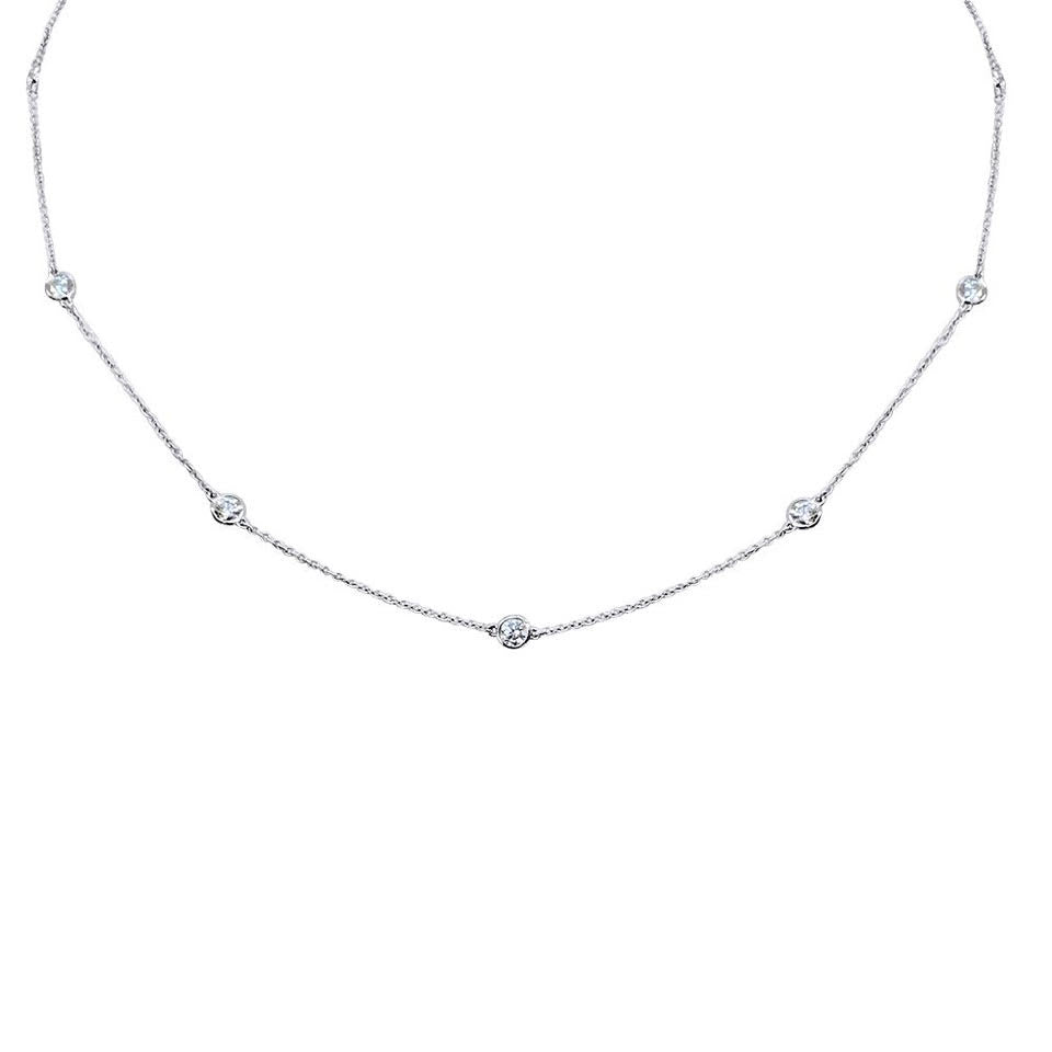 The Station Necklace 14k White Gold