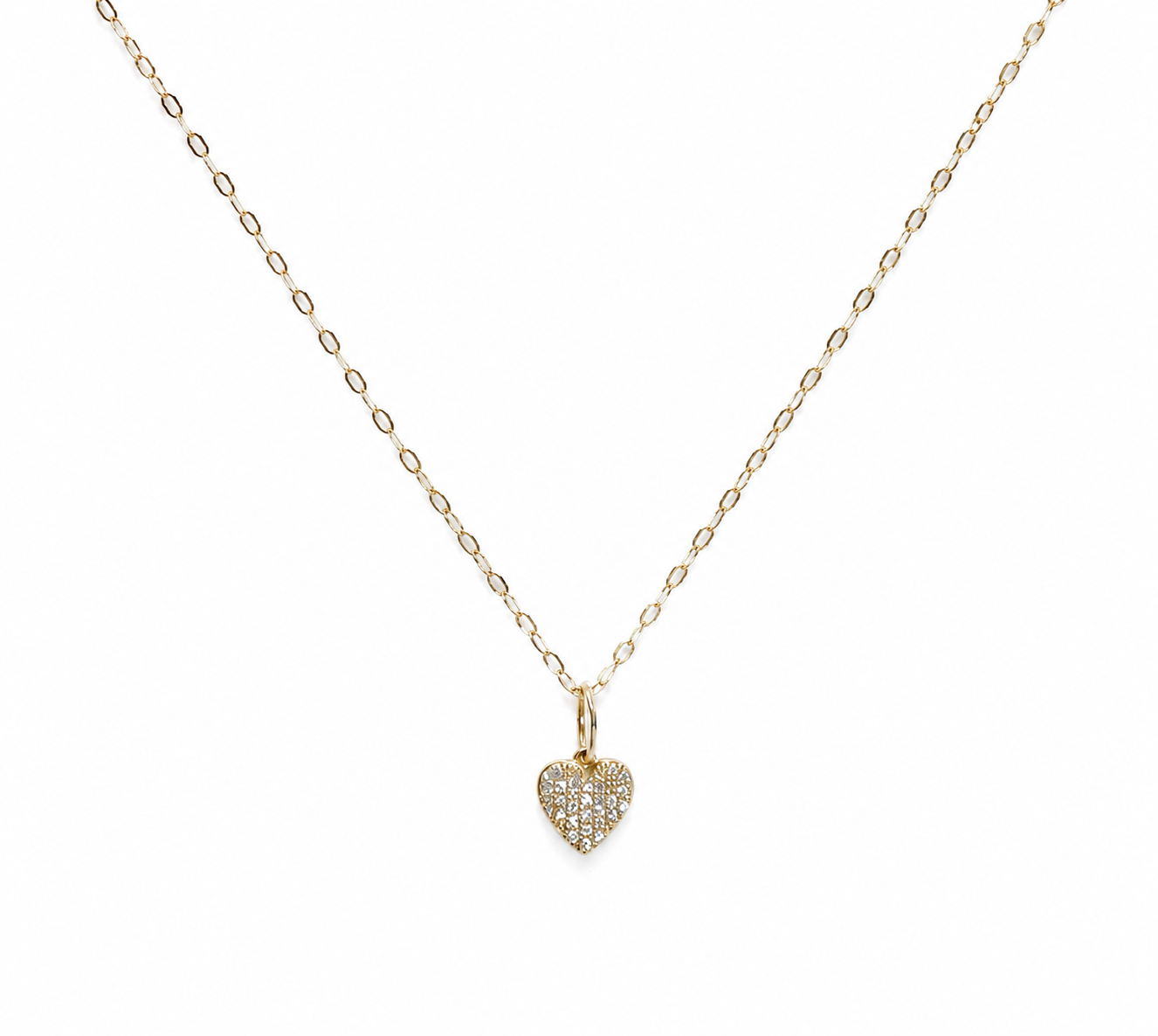Pave Diamond 14k Gold Heart