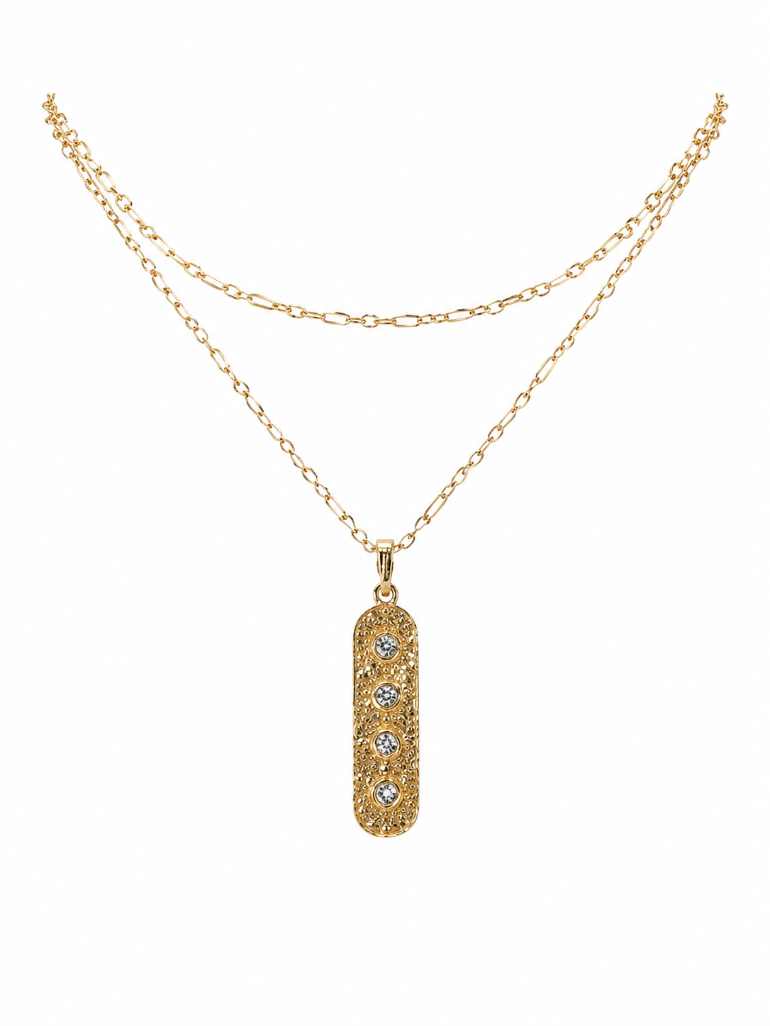 Diamond Rose Cut Dog Tag Necklace