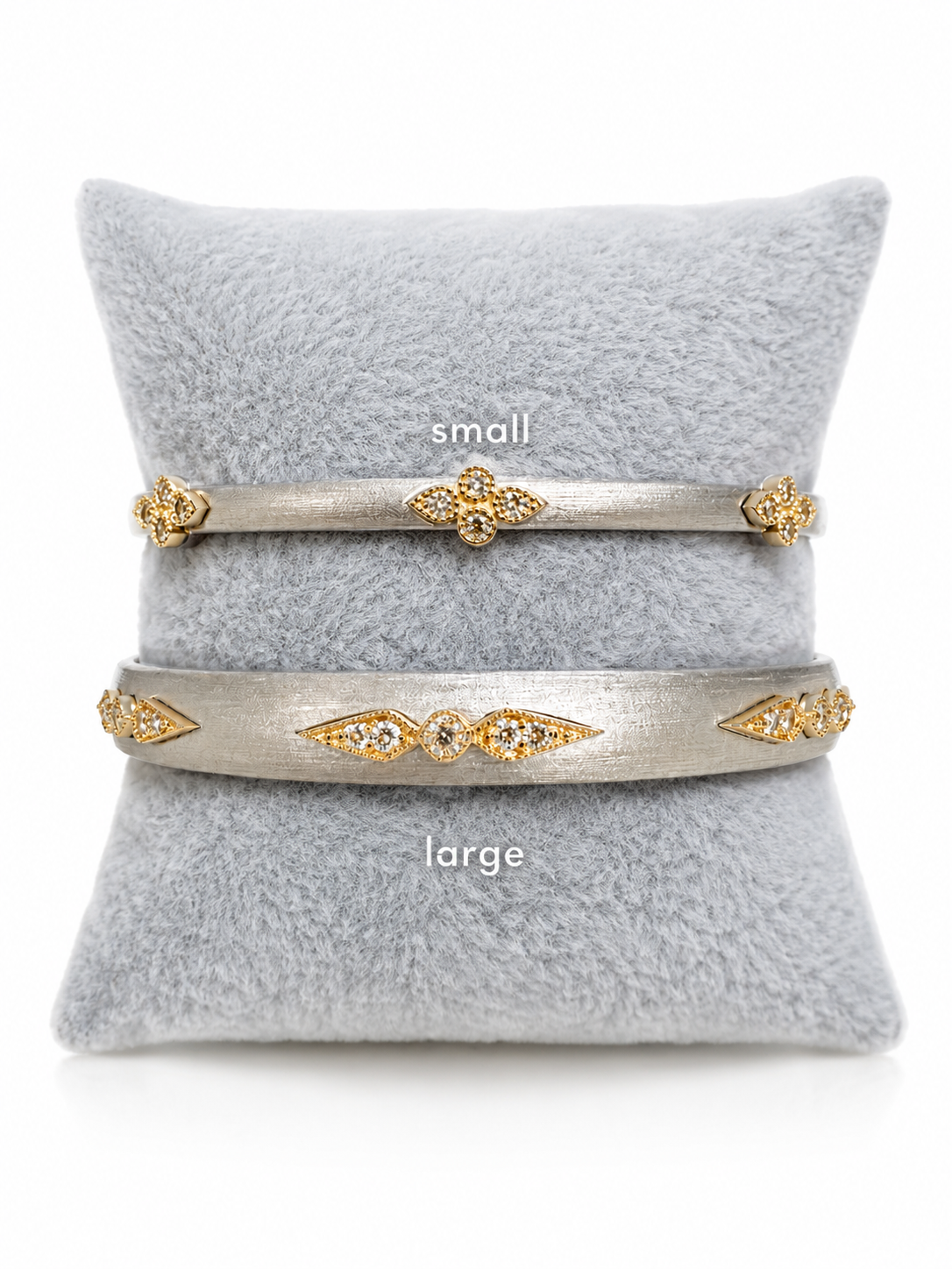 Small Sterling Satin Silver and Diamond Bracelet