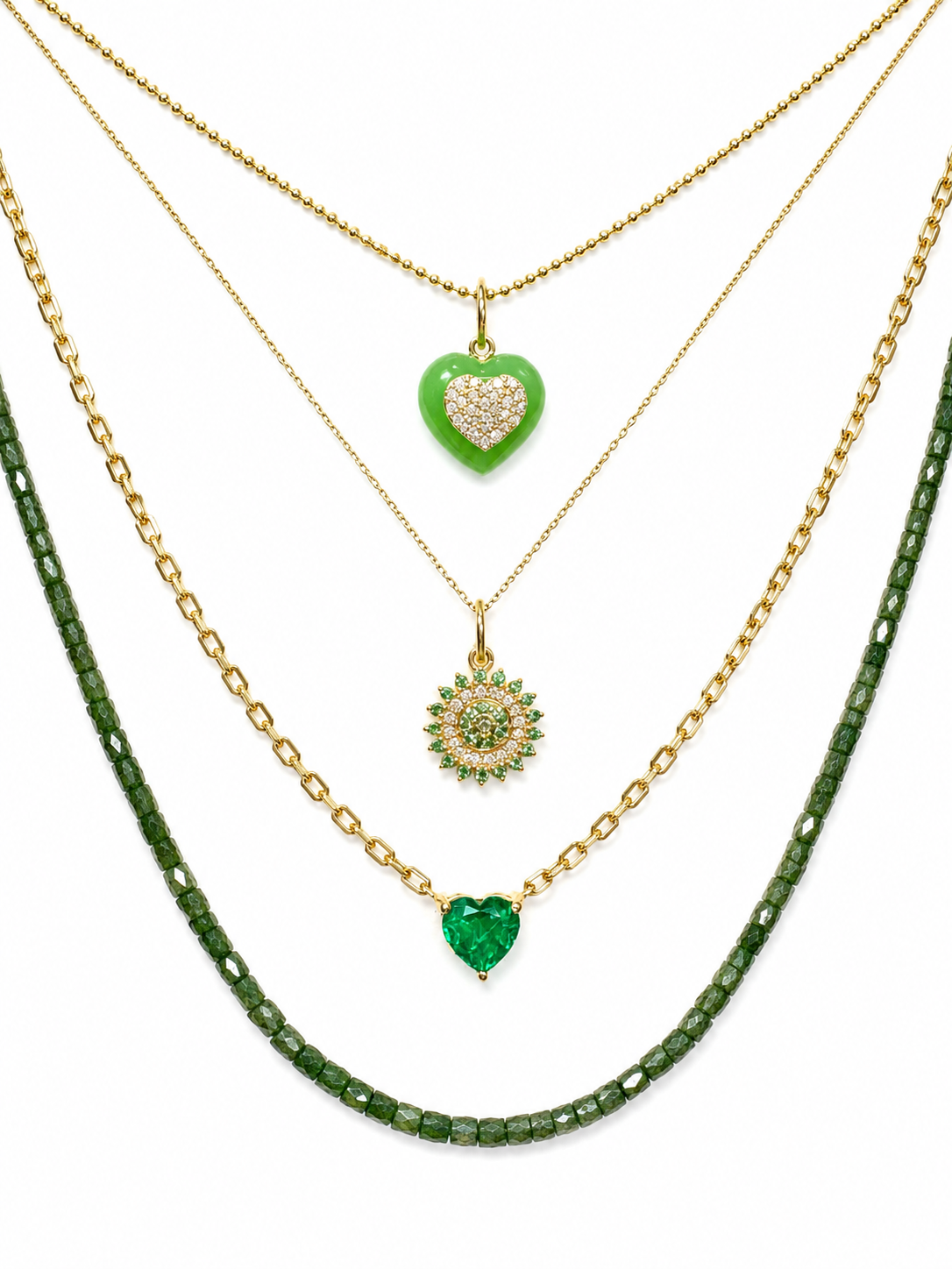 Green Nuggett Diamond Necklace