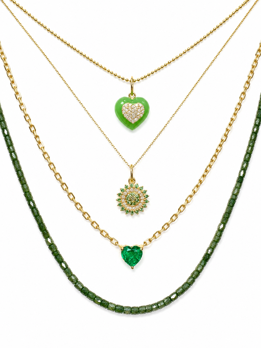 Green Nuggett Diamond Necklace