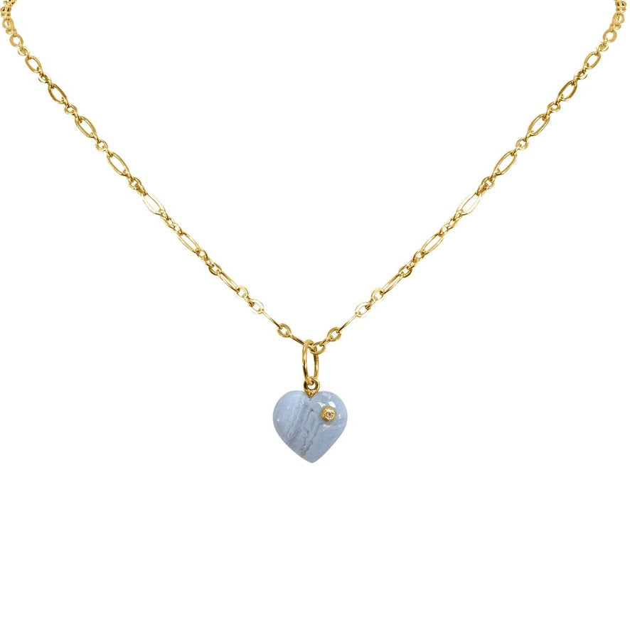 Agate 1 diamond Heart