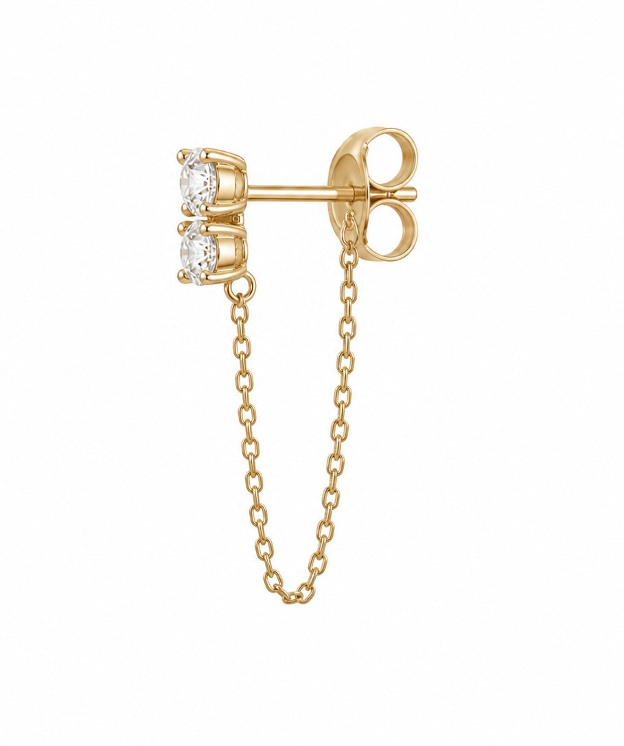 Chain Drop Diamond Earrings