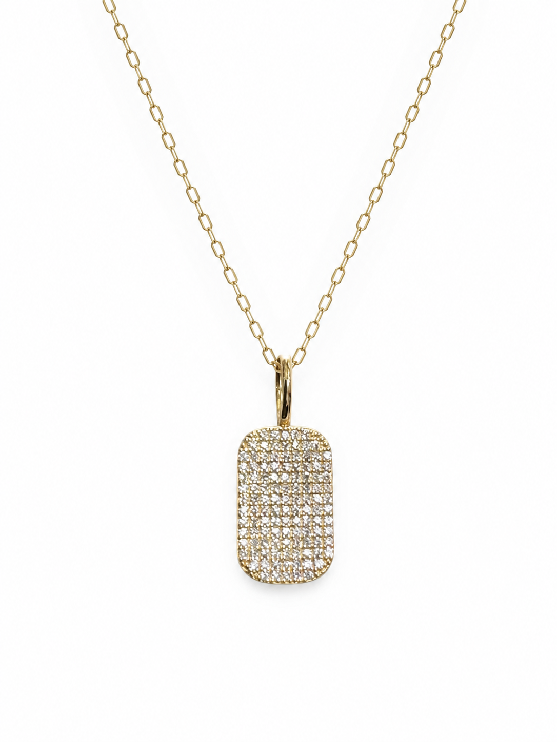 14k Gold Dog Tag on Chain
