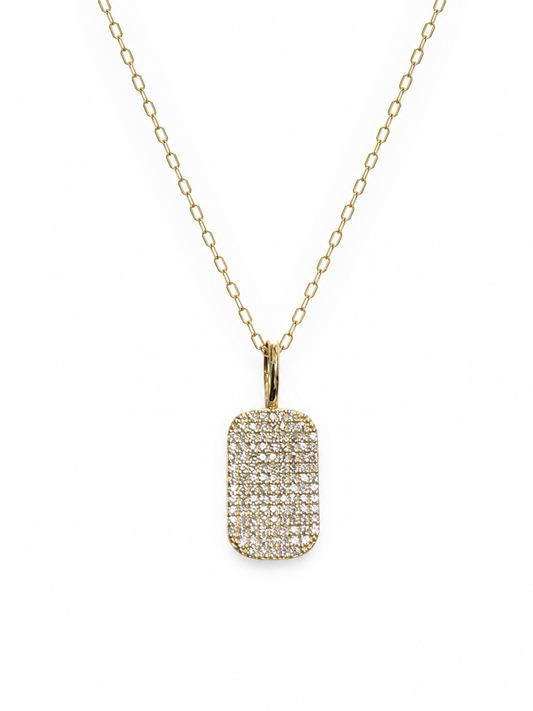 14k Gold Dog Tag on Chain