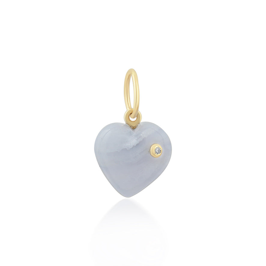 Agate 1 diamond Heart