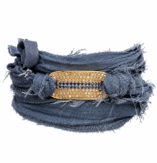 Sapphire and Diamond Wrap Bracelet