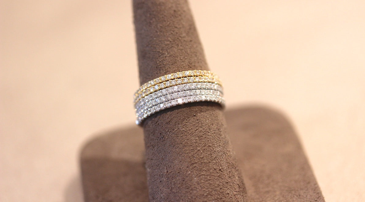 Stackable Diamond 14k White Gold RIng