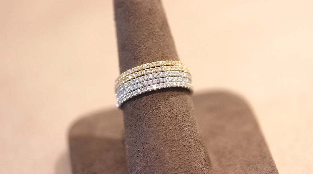 Stackable Diamond 14k Yellow gold Ring