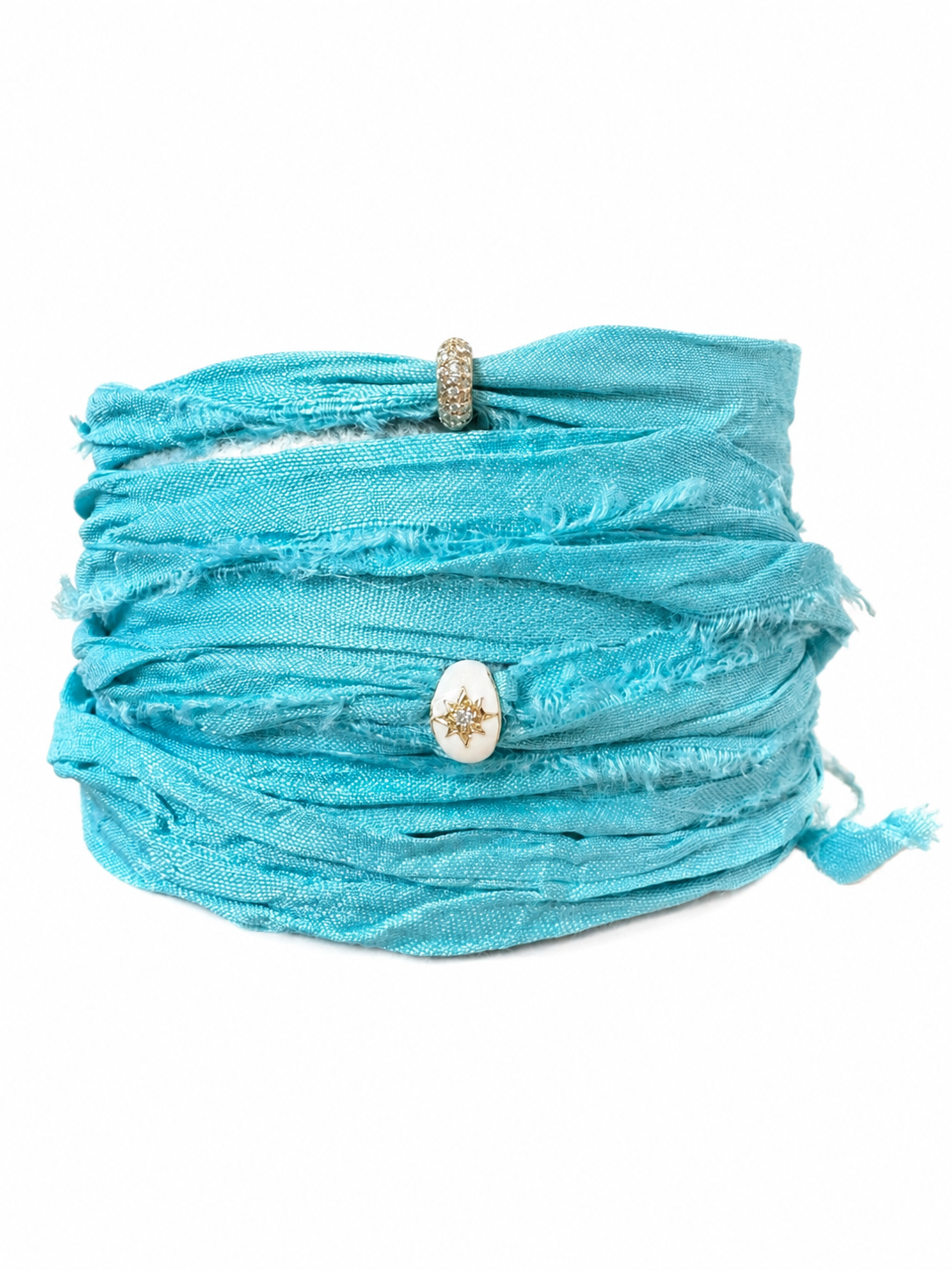 14k Gold and Diamond wrap bracelet