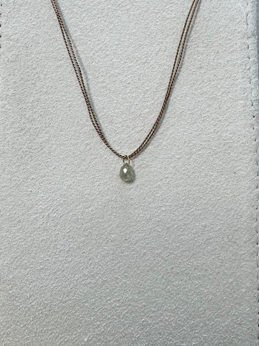 Raw Diamond Drop on Silk