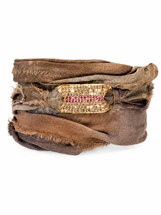 Diamond and Ruby Silk Wrap Bracelet