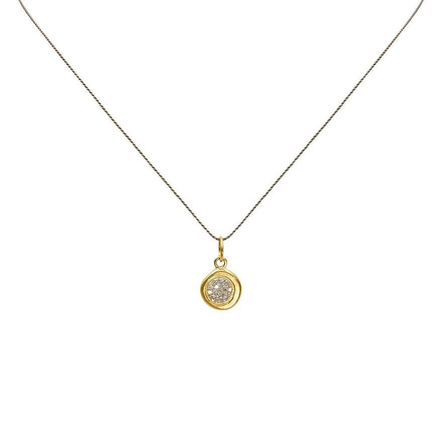 Organic 14k Gold Pave Disc