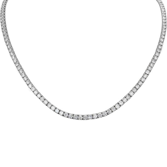 The Stephanie Sterling Silver Diamond Tennis Necklace