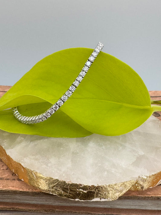 The Stephanie Sterling Silver Diamond Tennis Bracelet