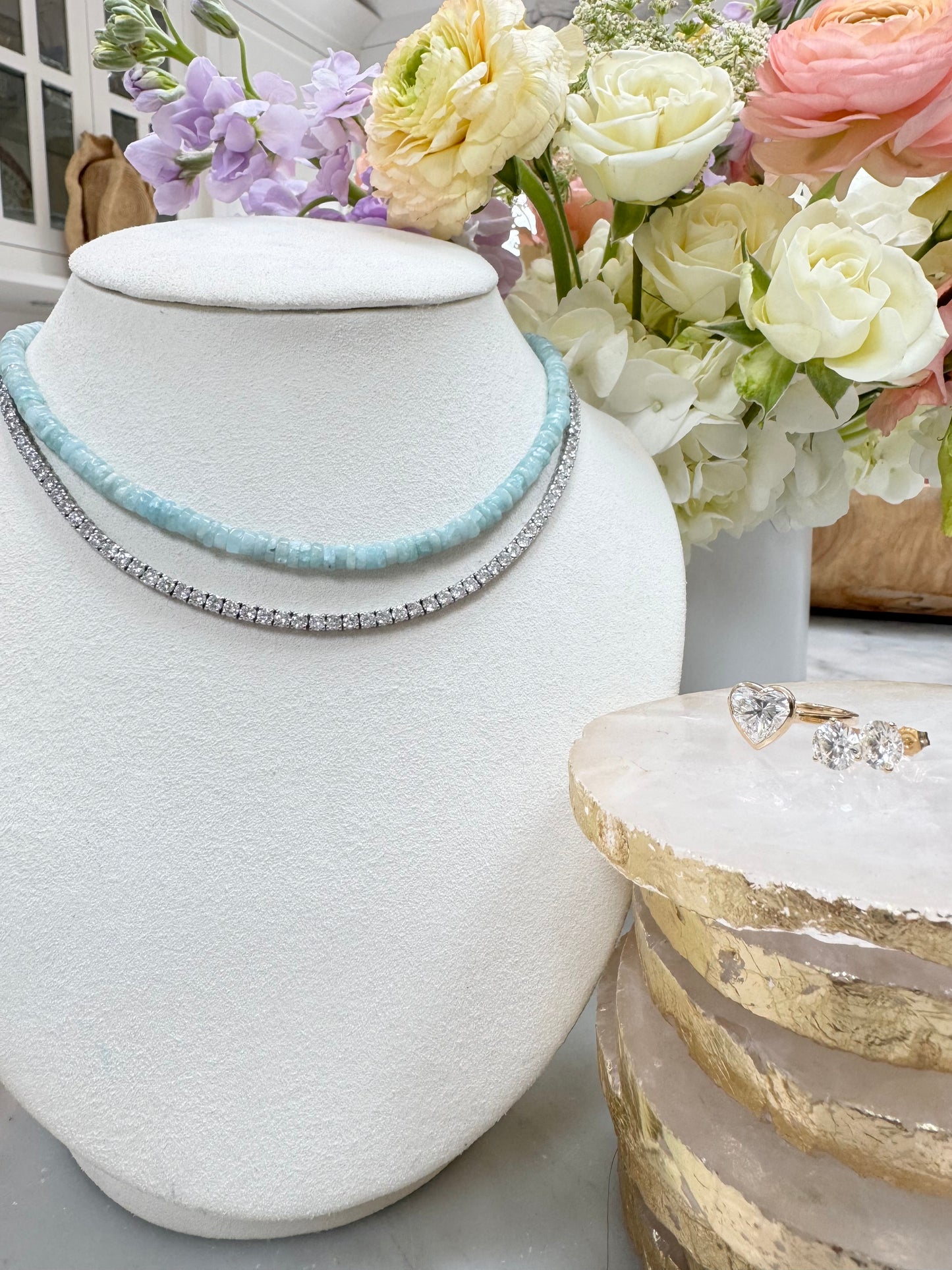 Aquamarine Bead Necklace