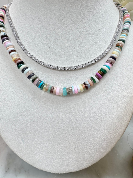 Multi Stone Bead Necklace