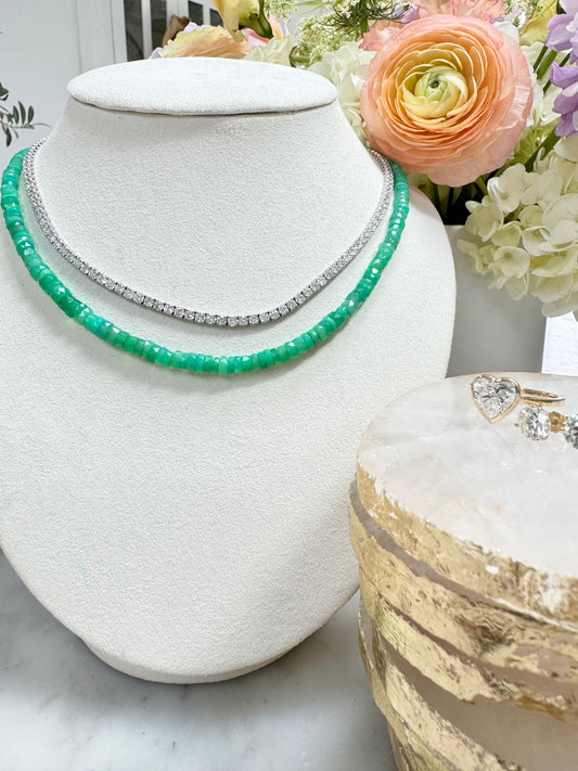 Chrysophase Bead Necklace