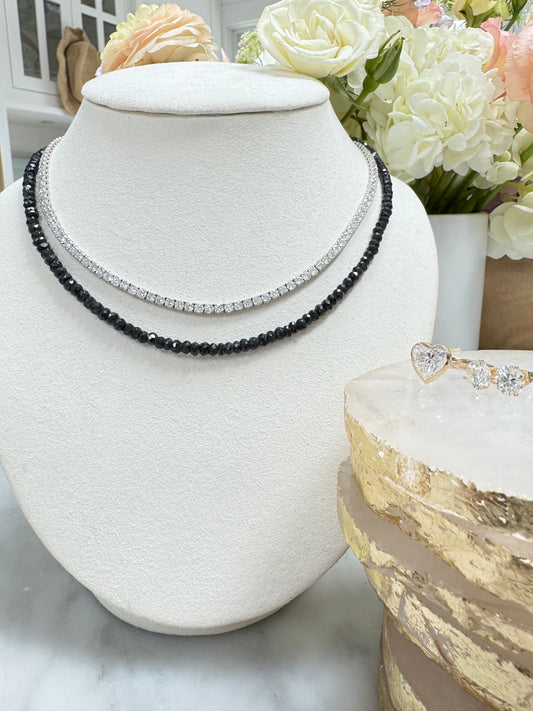 Black Spinel Bead Necklace
