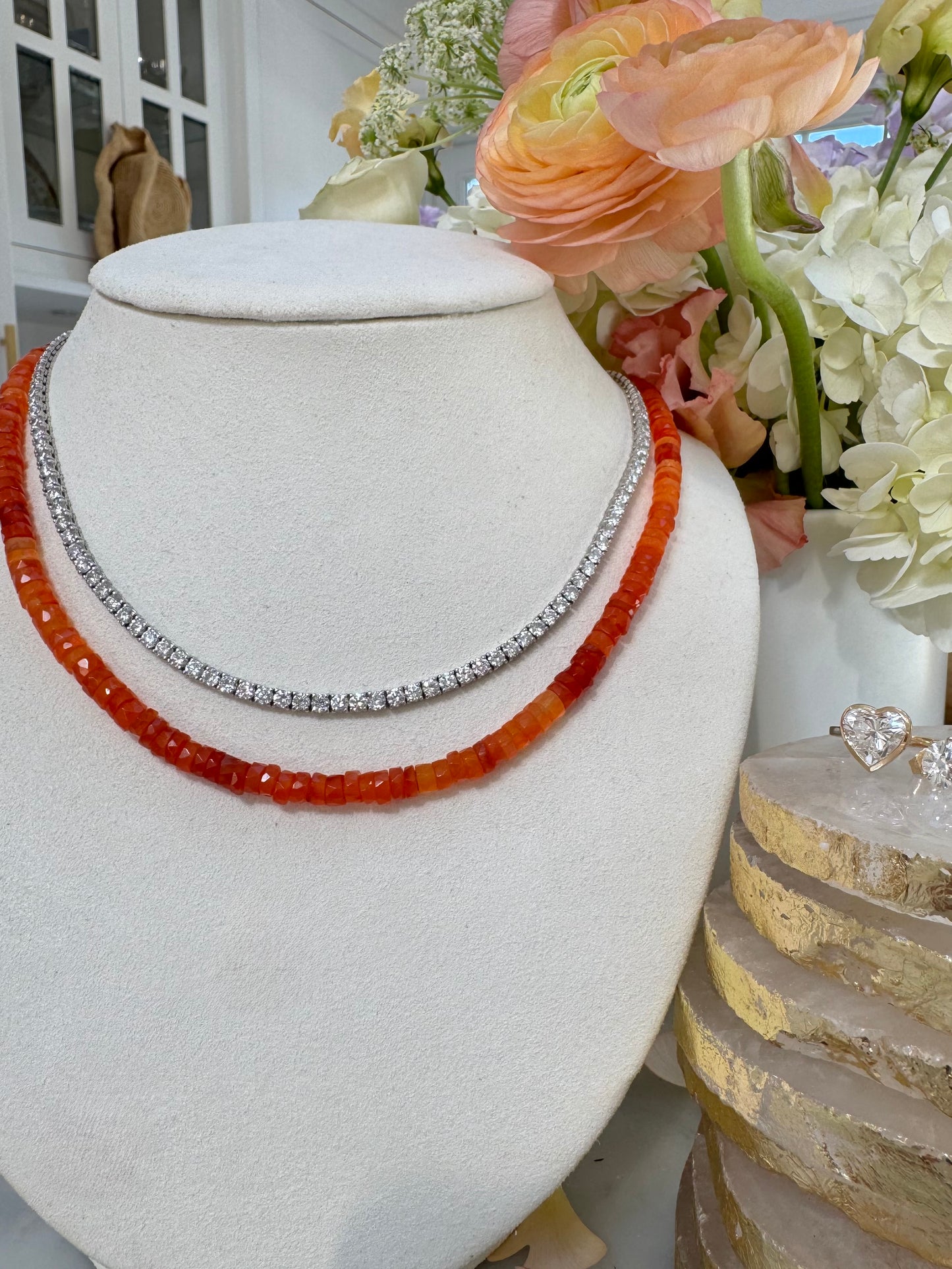 Carnelian Ombré Bead Necklace