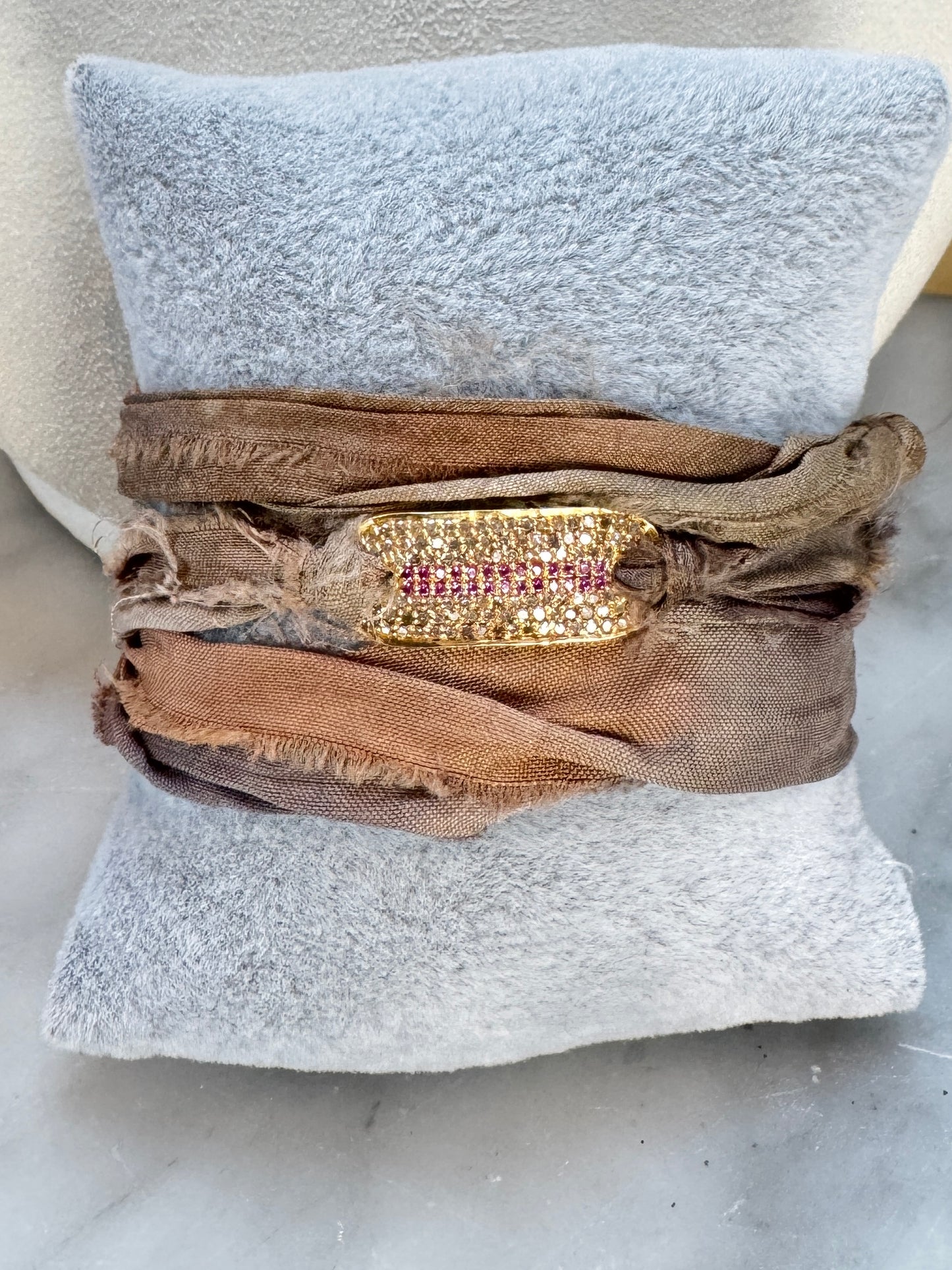 Diamond and Ruby Silk Wrap Bracelet