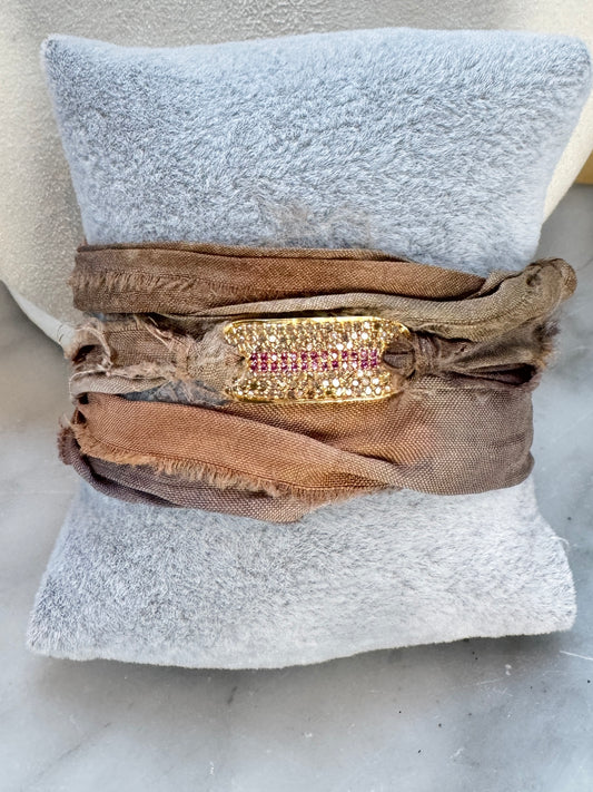Diamond and Ruby Silk Wrap Bracelet