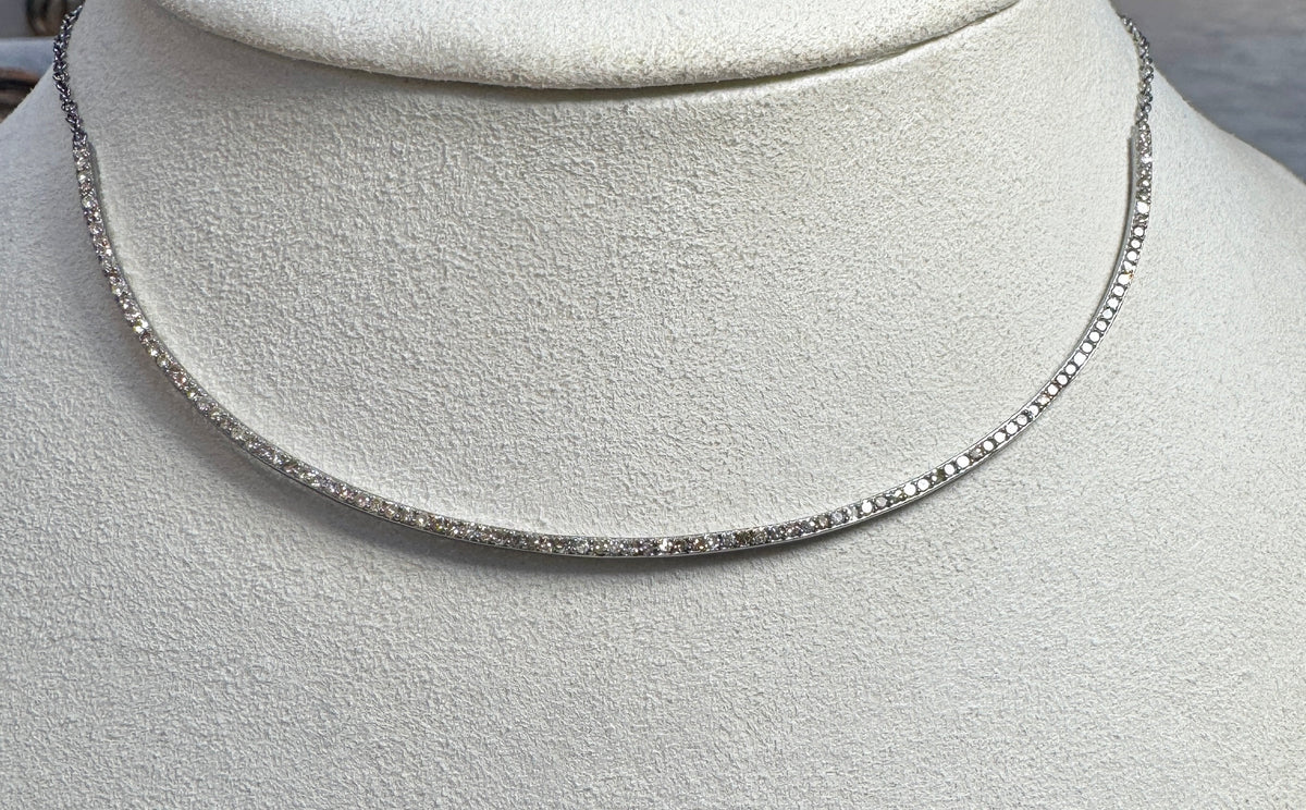 Curved Bar Diamond Necklace