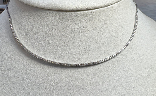 Curved Bar Diamond Necklace
