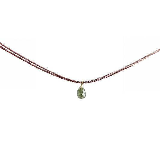 Raw Diamond Drop on Silk