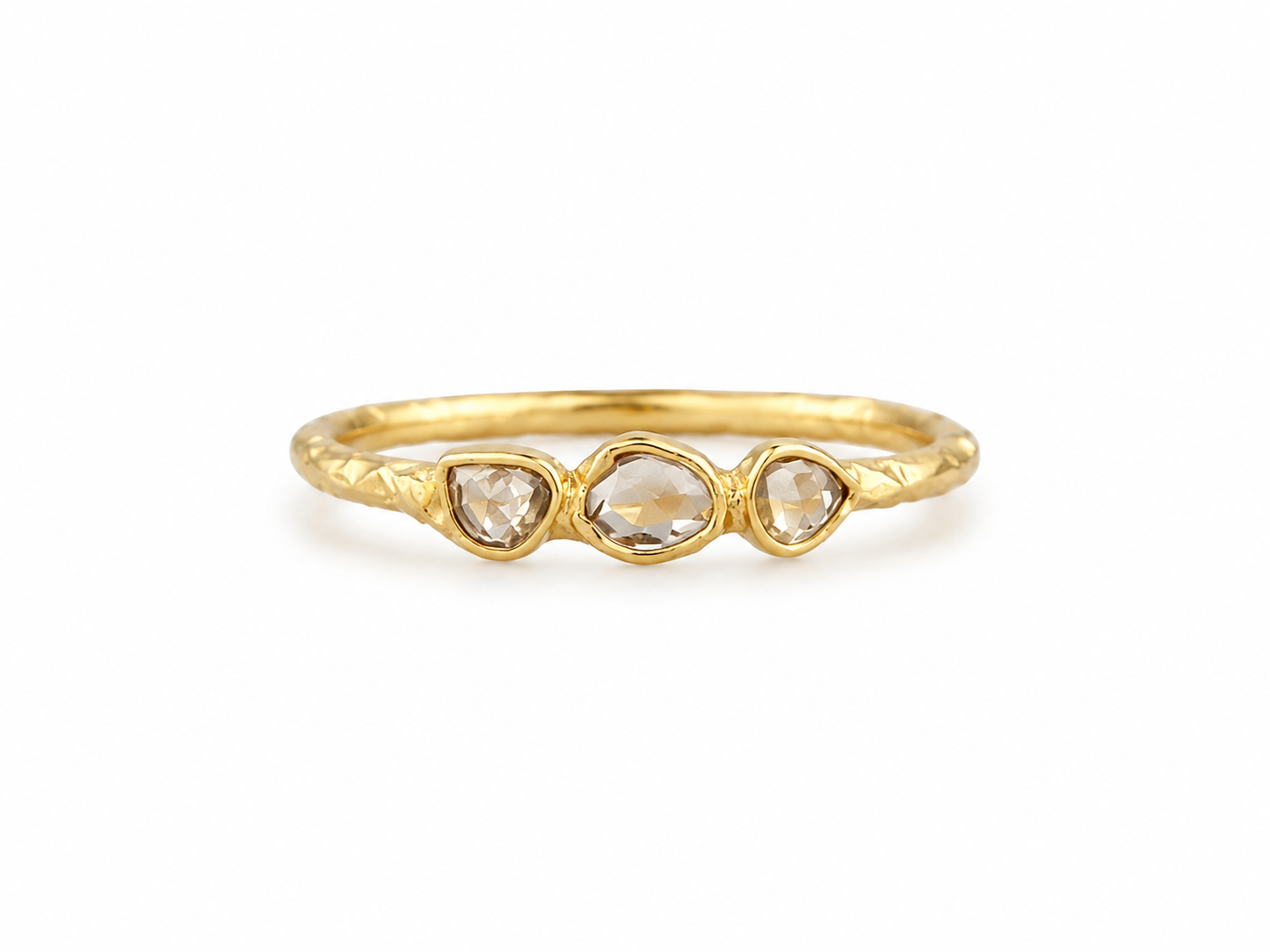 Three Champagne Diamond Ring