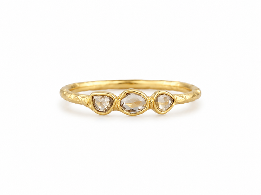 Three Champagne Diamond Ring