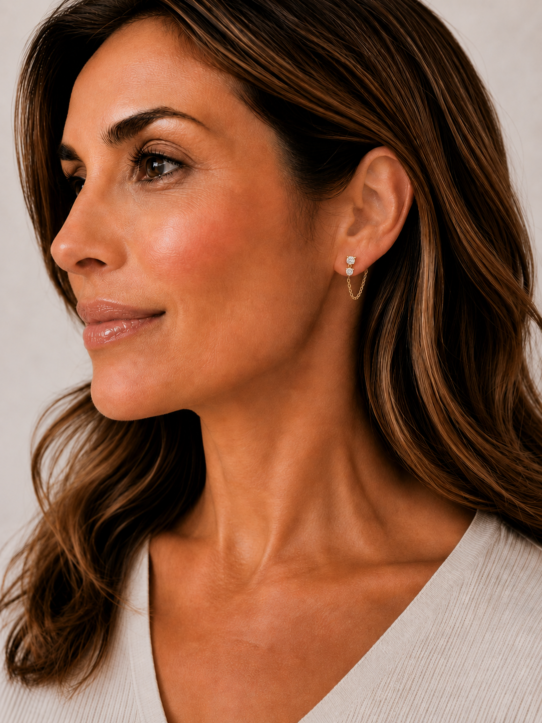 Chain Drop Diamond Earrings