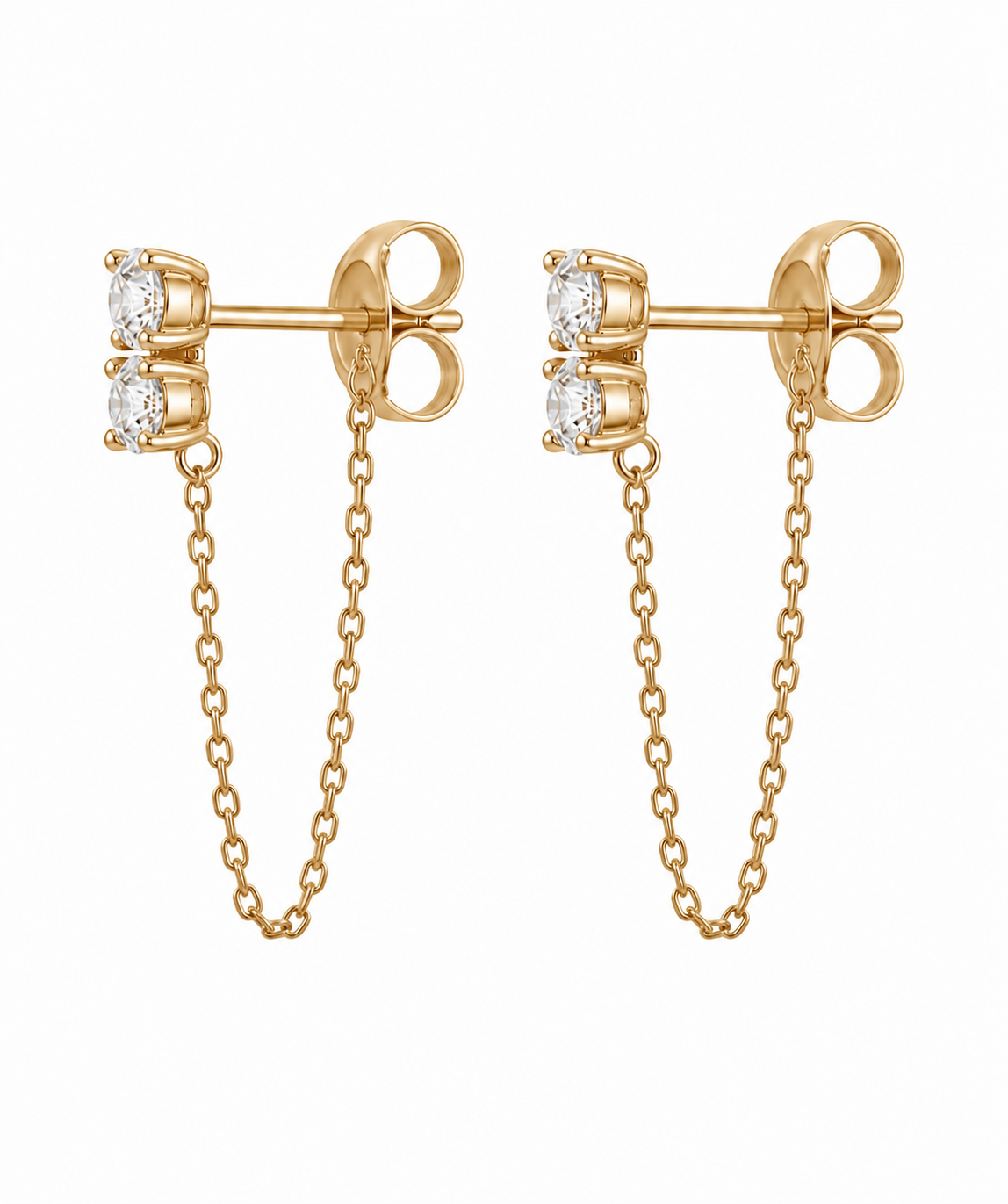 Chain Drop Diamond Earrings