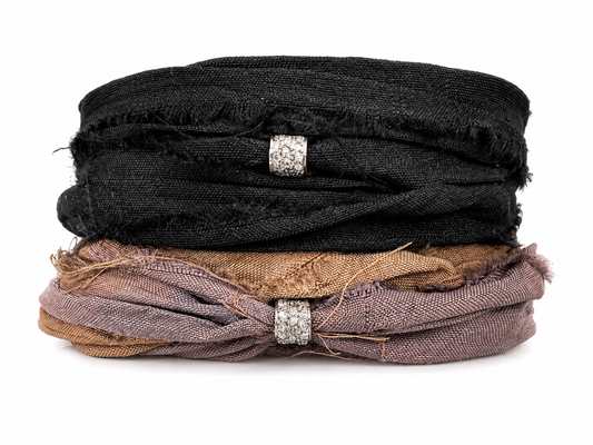 Silk Wrap bracelet with diamond