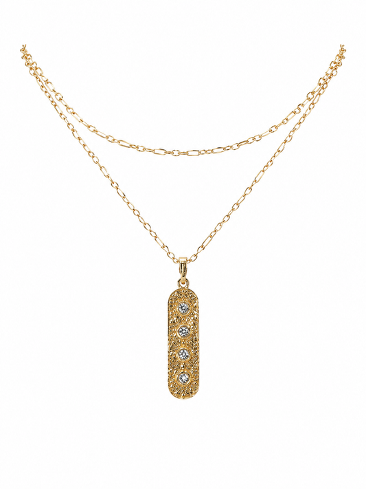 Diamond Rose Cut Dog Tag Necklace