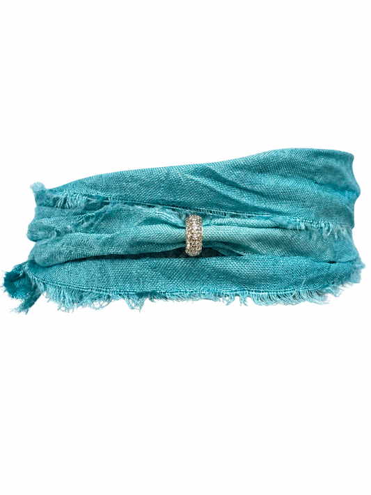 14k Gold and Diamond wrap bracelet